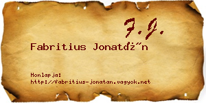 Fabritius Jonatán névjegykártya